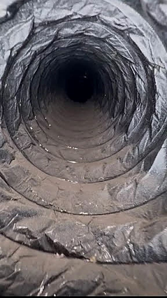 Close-up inspection inside an air duct