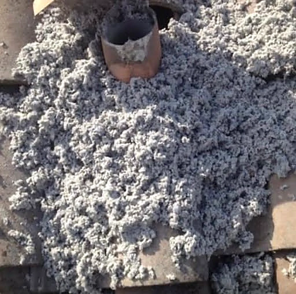 Lint buildup removed during vent cleaning